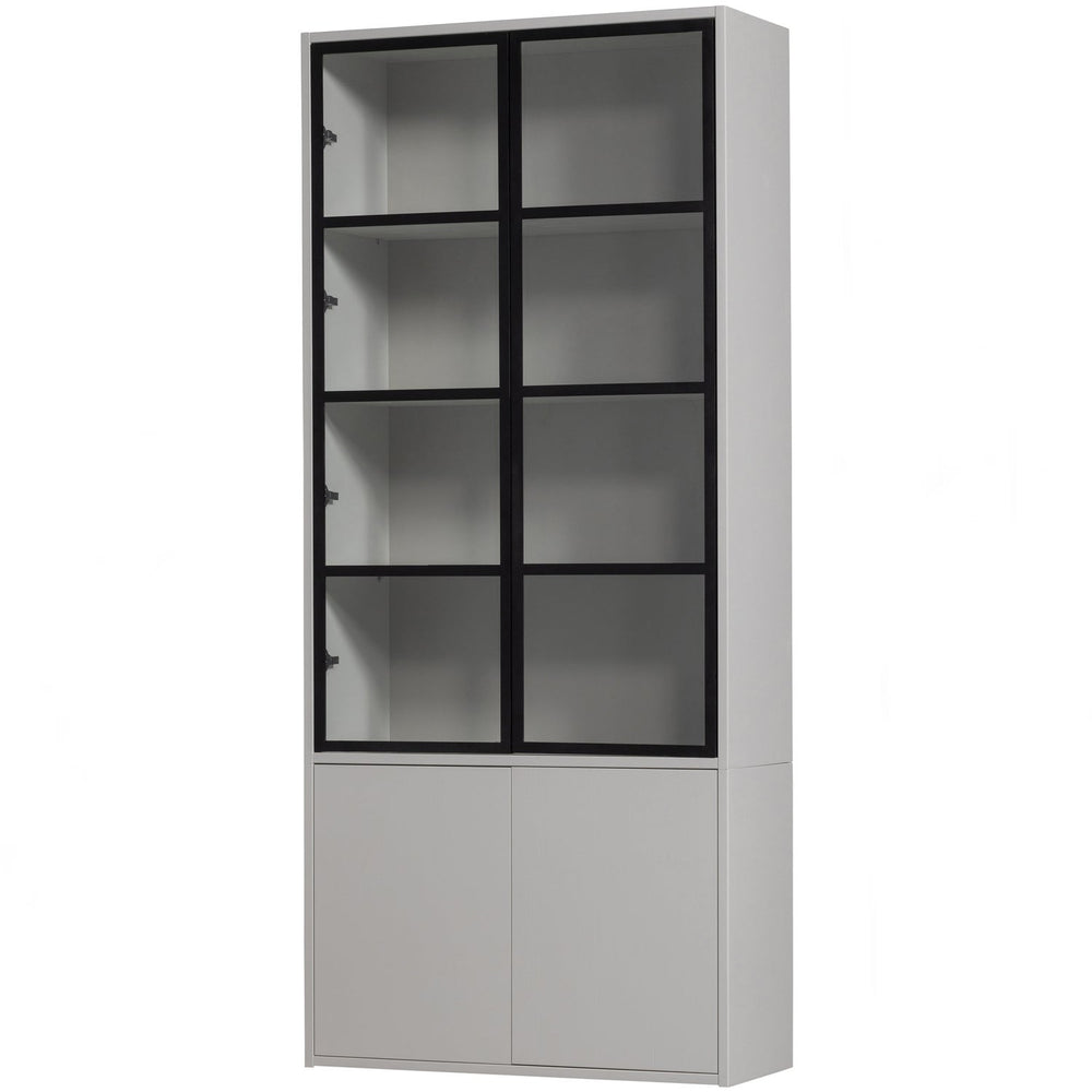 Vitrina BASIC, 4 durys, miglos pilka
