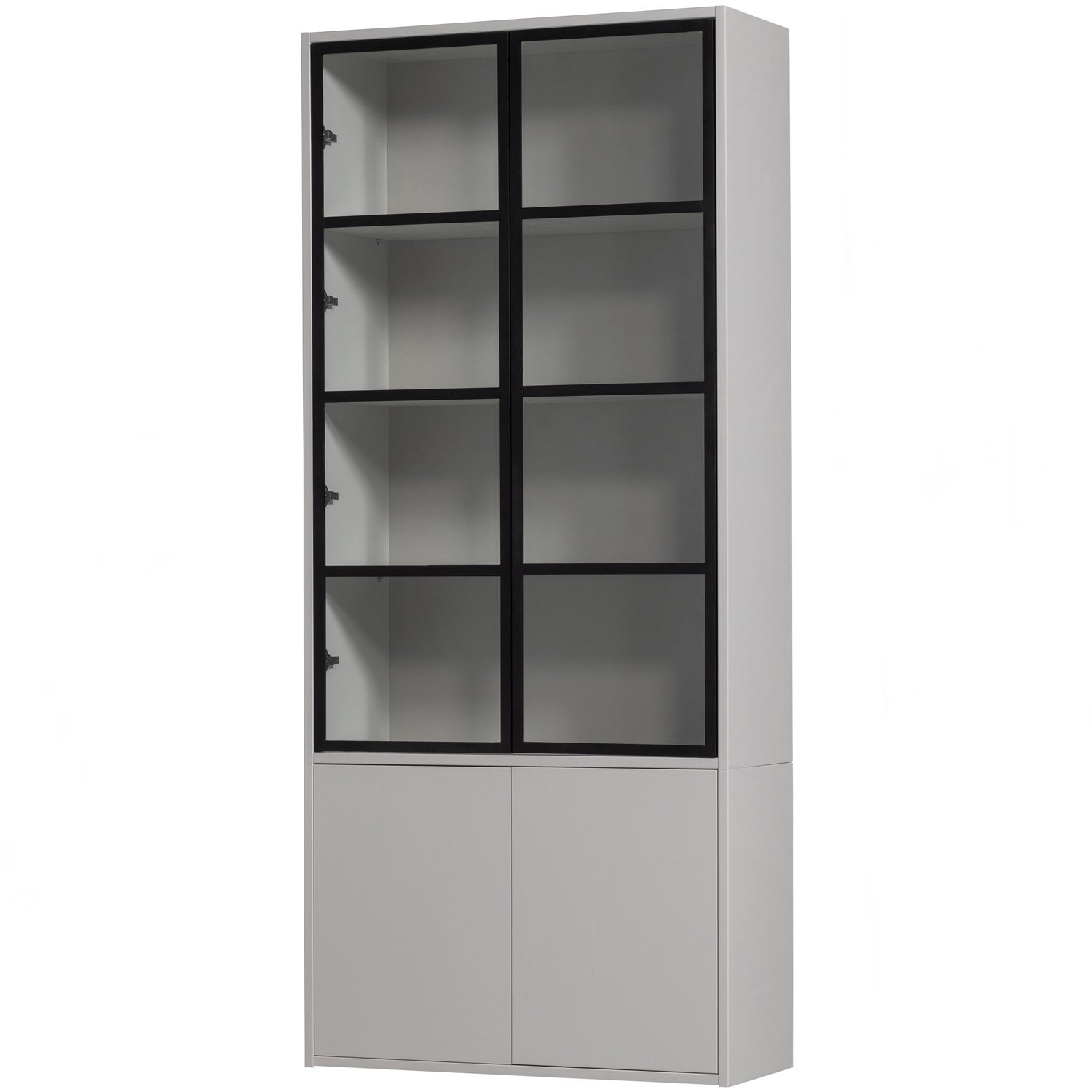 Vitrina BASIC, 4 durys, miglos pilka
