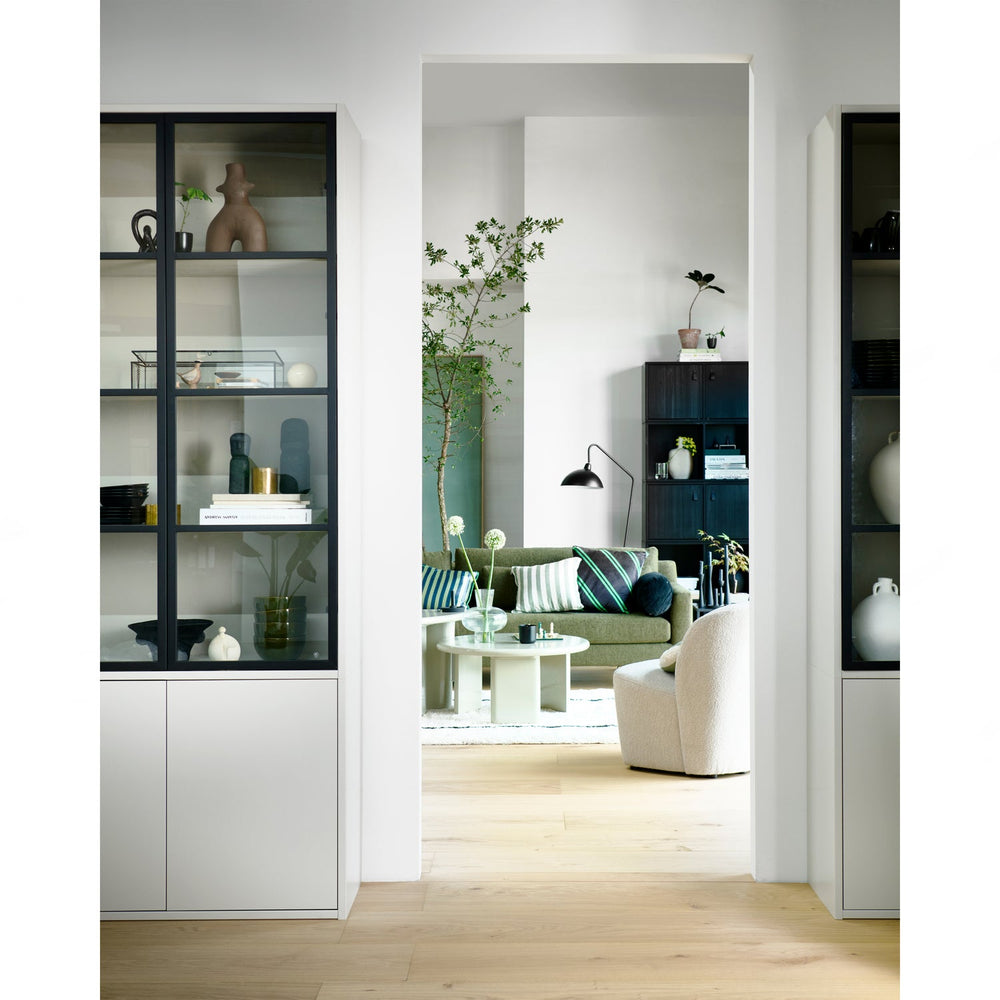 Vitrina BASIC, 4 durys, miglos pilka