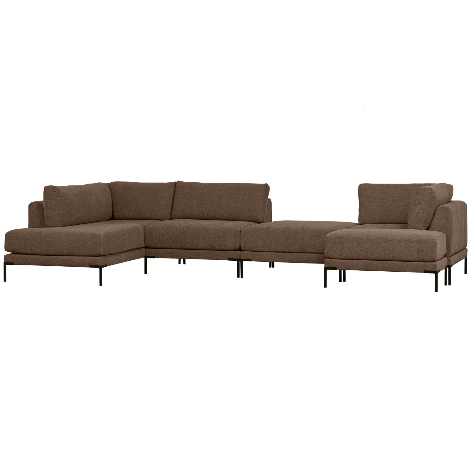 Recliner COUPLE, left, velour, chocolate