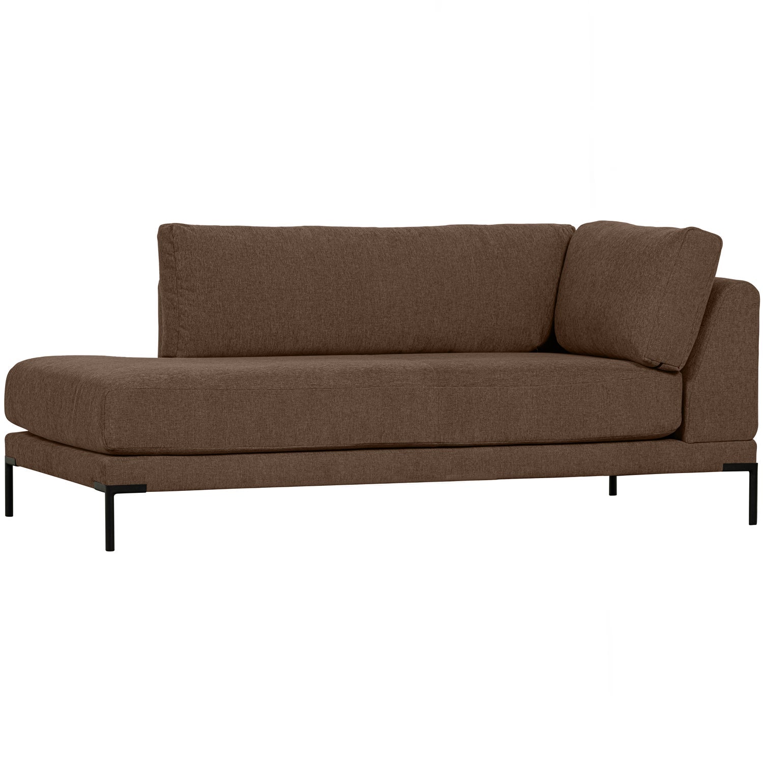 Recliner COUPLE, left, velour, chocolate