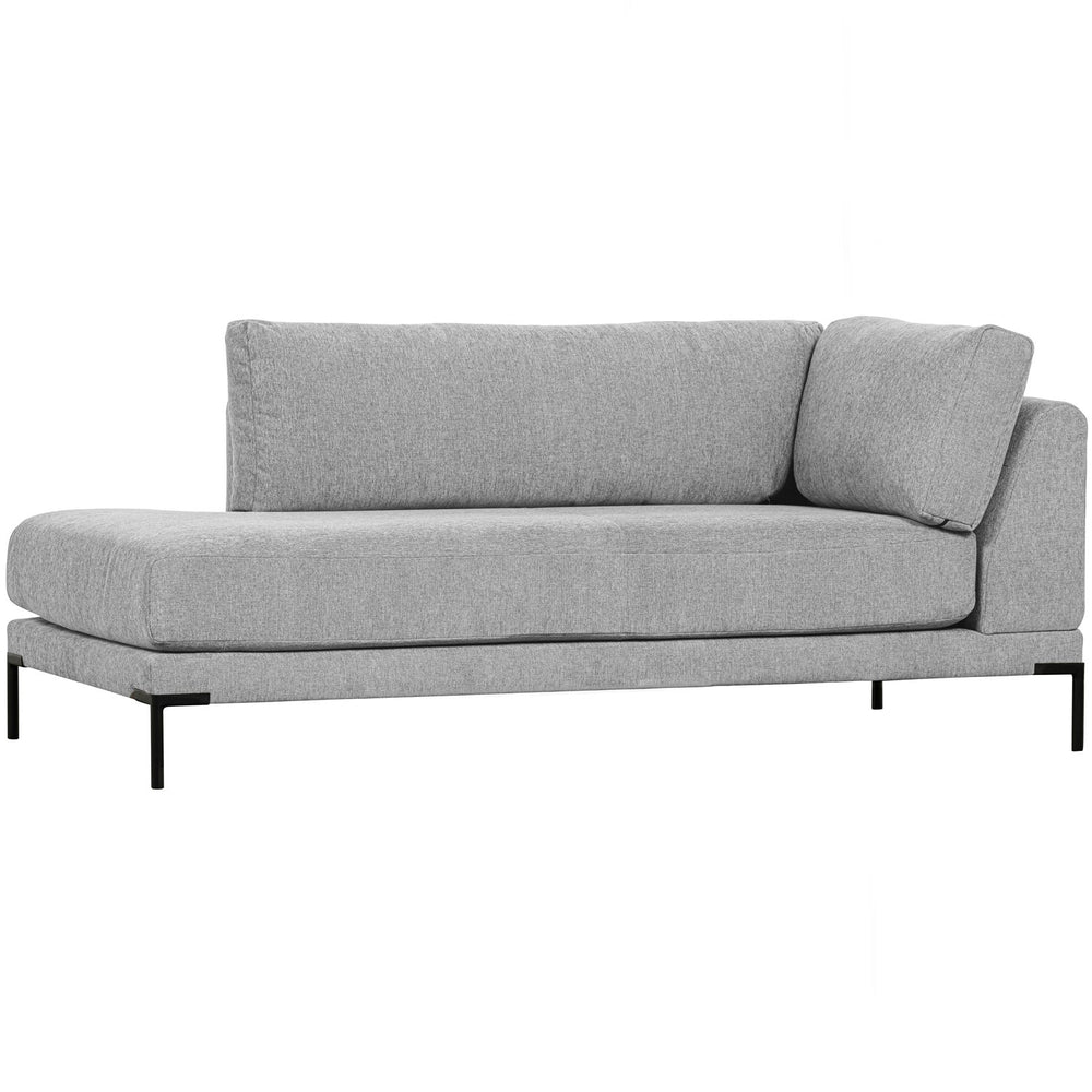 Lounge element COUPLE, left, velour, light grey