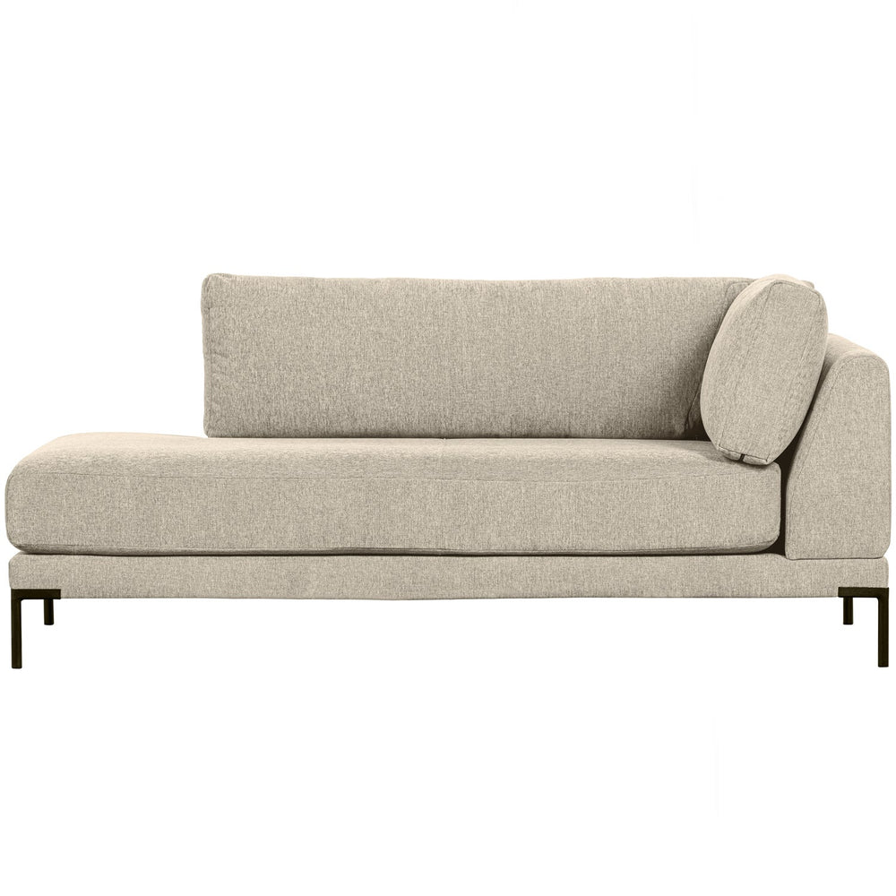 Recliner COUPLE, left, velour, beige