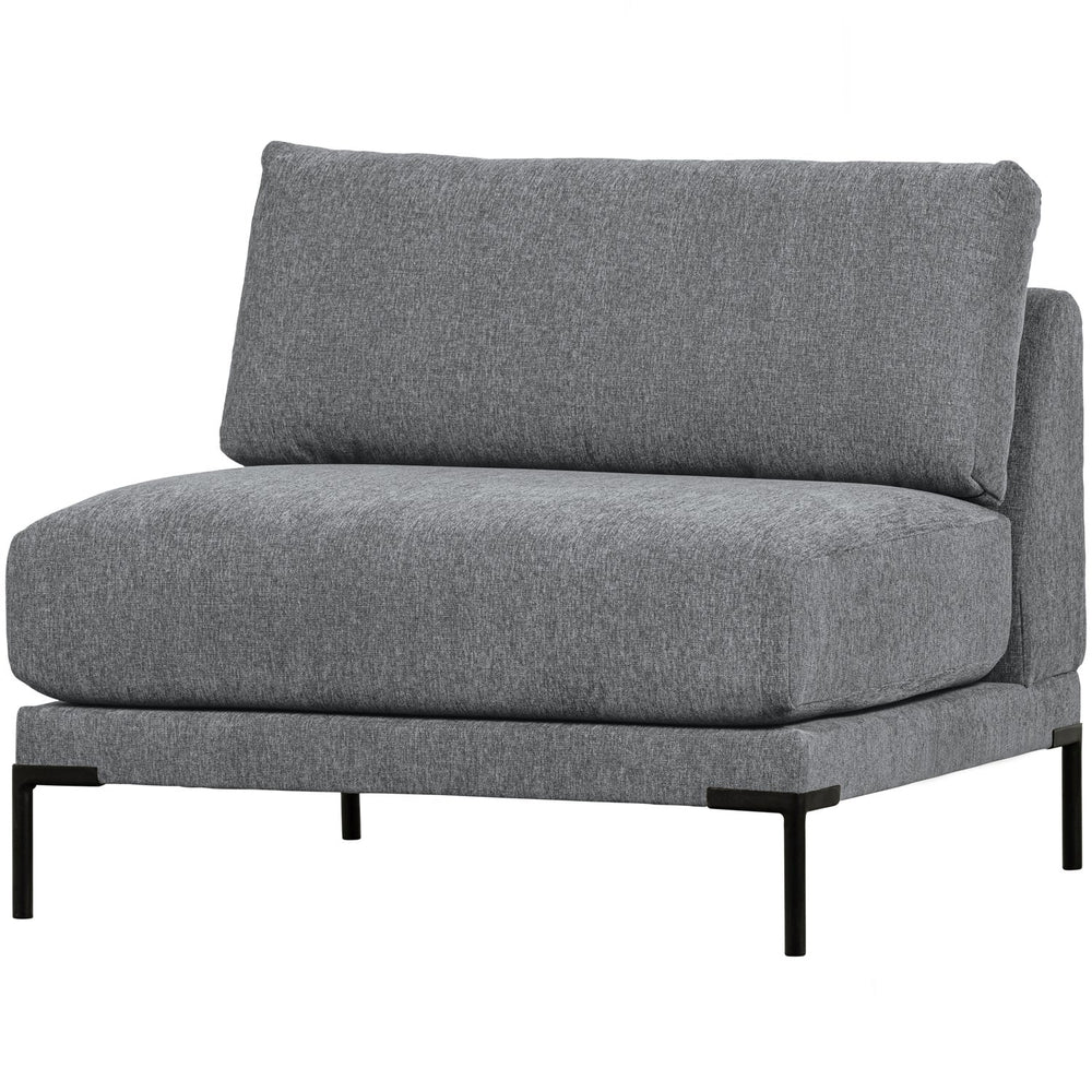 Two-seater module COUPLE, velour, denim melange
