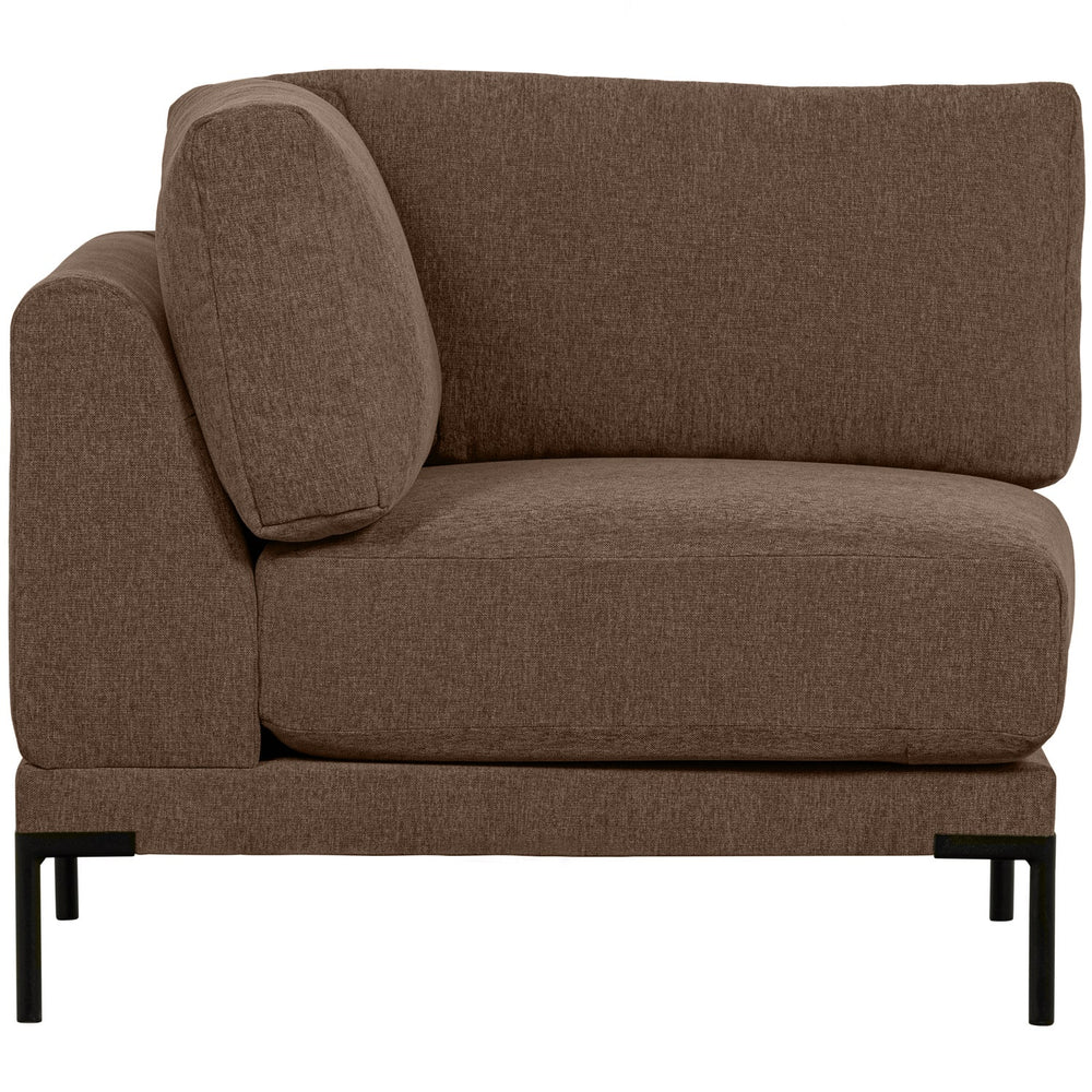 Corner element COUPLE, velour, chocolate