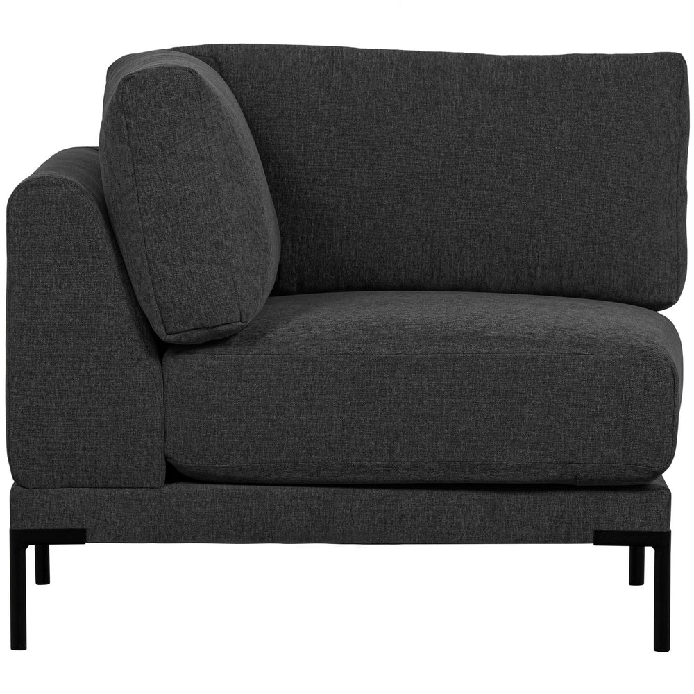 Corner element COUPLE, velvet, dark gray