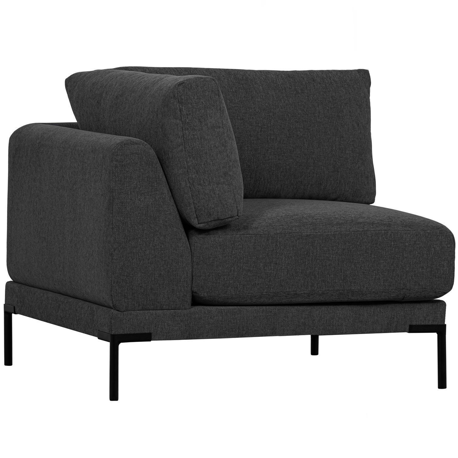 Corner element COUPLE, velvet, dark gray