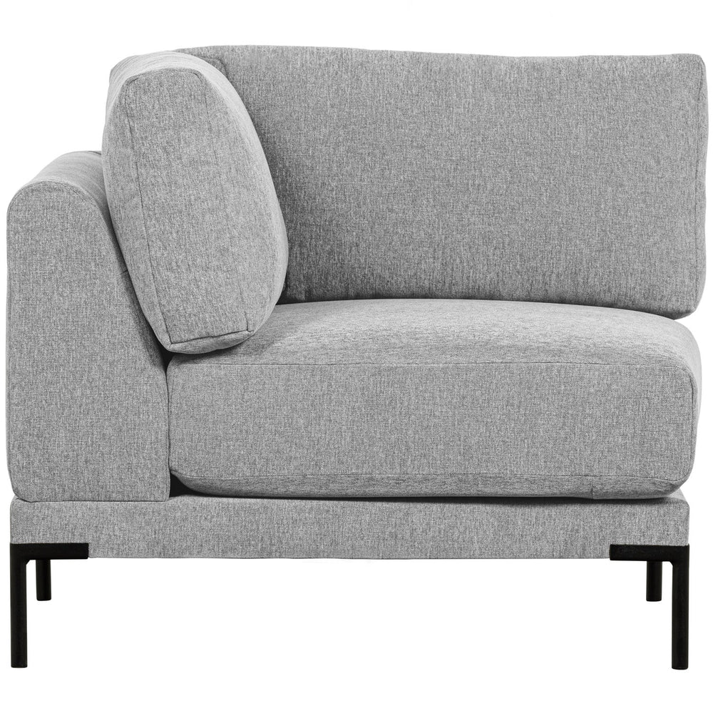 Corner element COUPLE, velvet, light grey