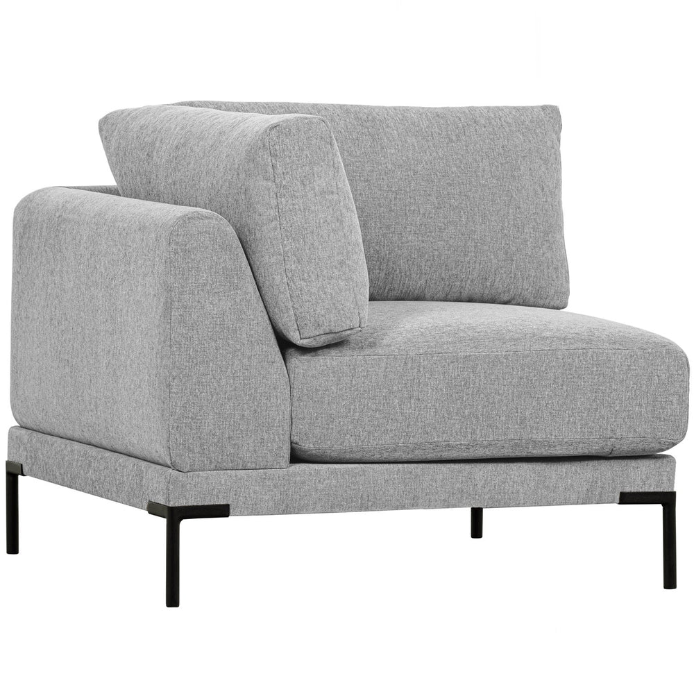 Corner element COUPLE, velvet, light grey
