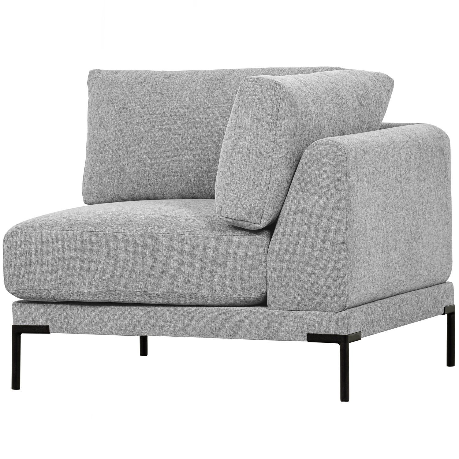 Corner element COUPLE, velvet, light grey