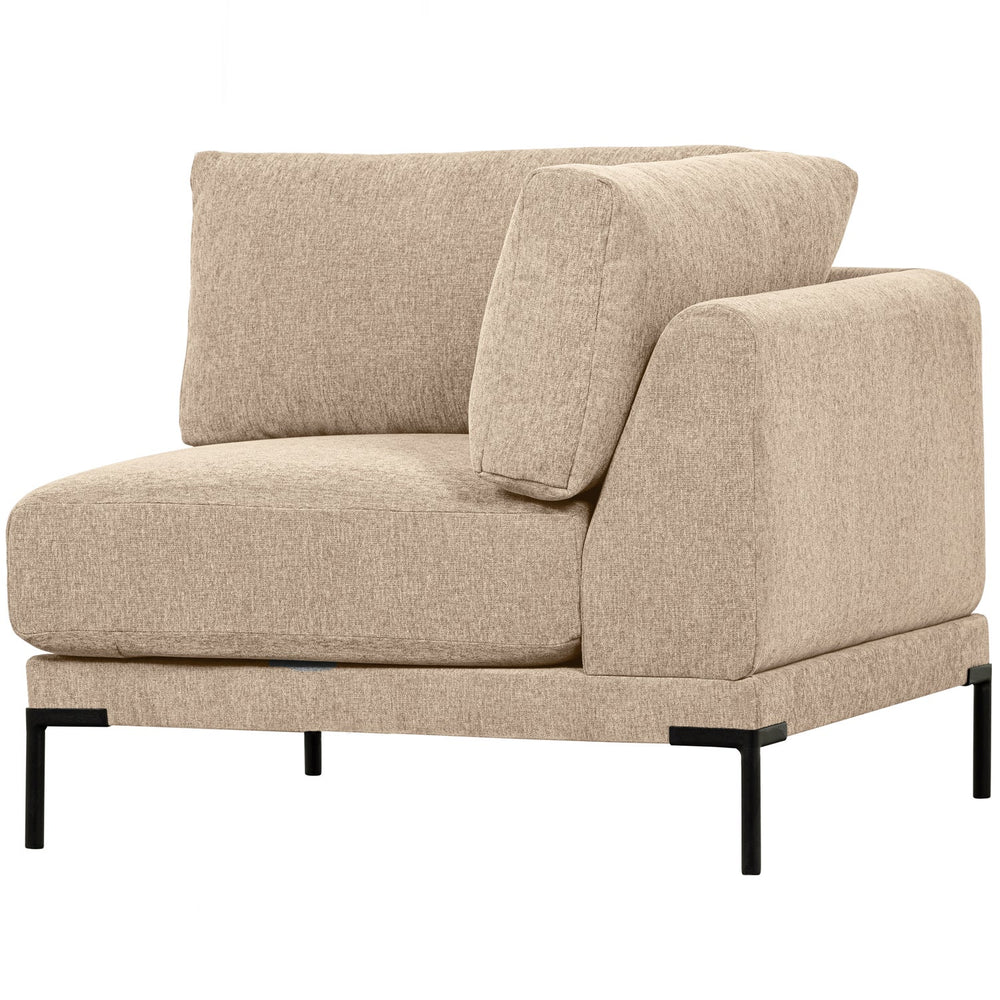 Corner unit COUPLE, velour, natural melange