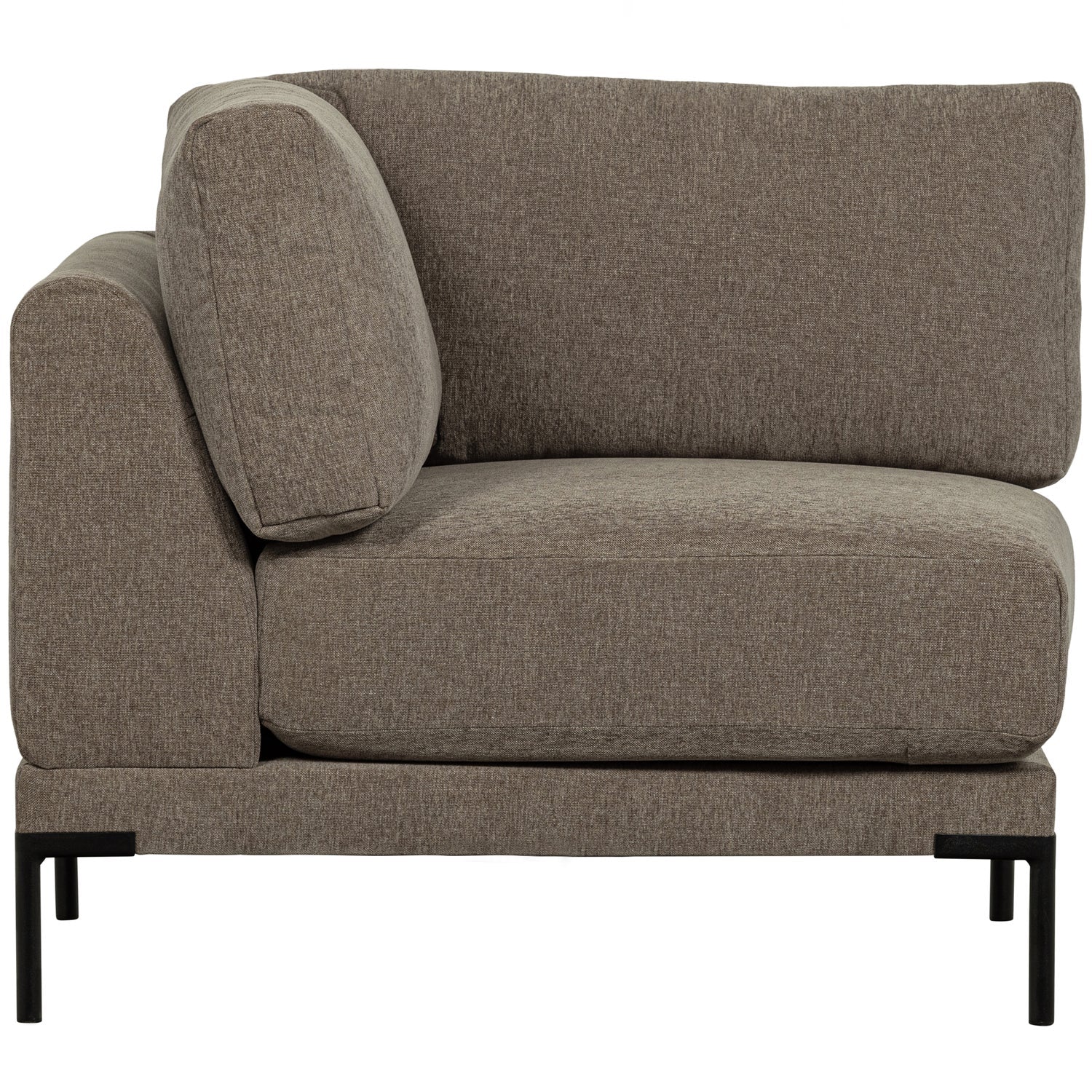 Corner element COUPLE, velvet, grey brown