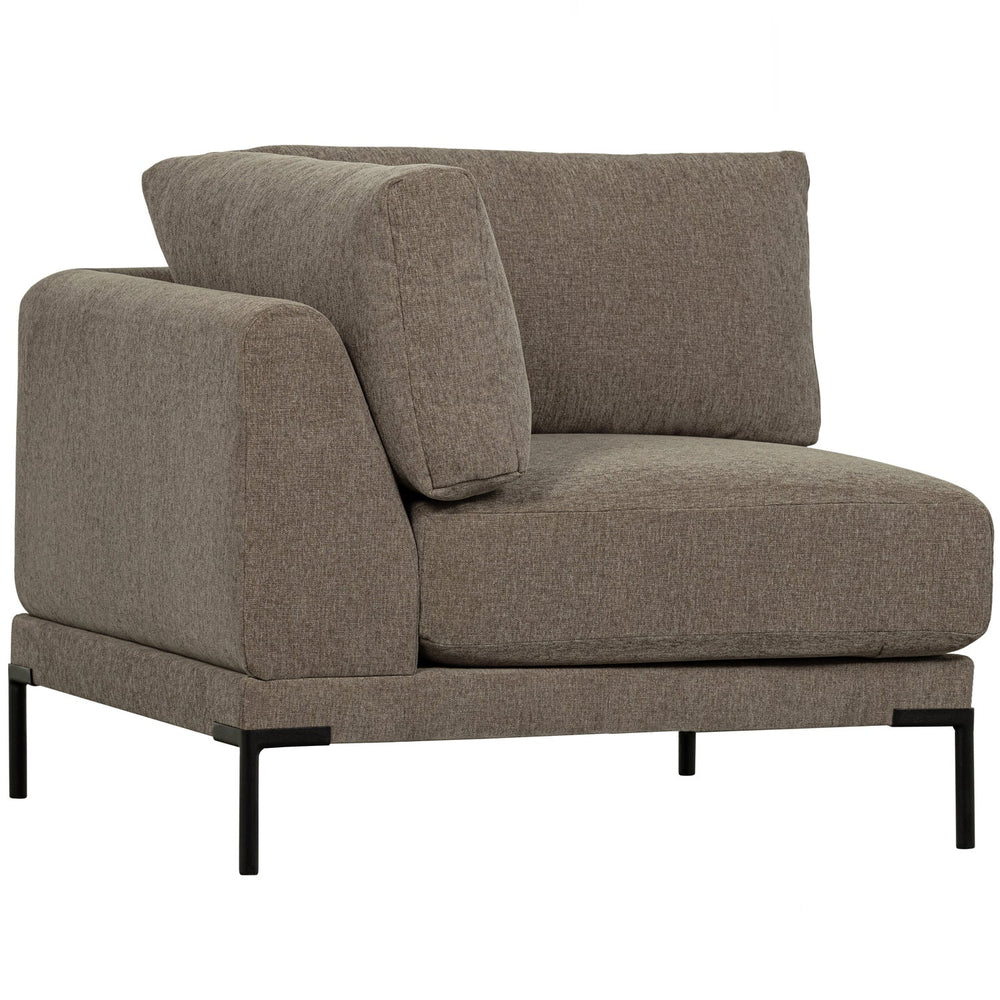 Corner element COUPLE, velvet, grey brown
