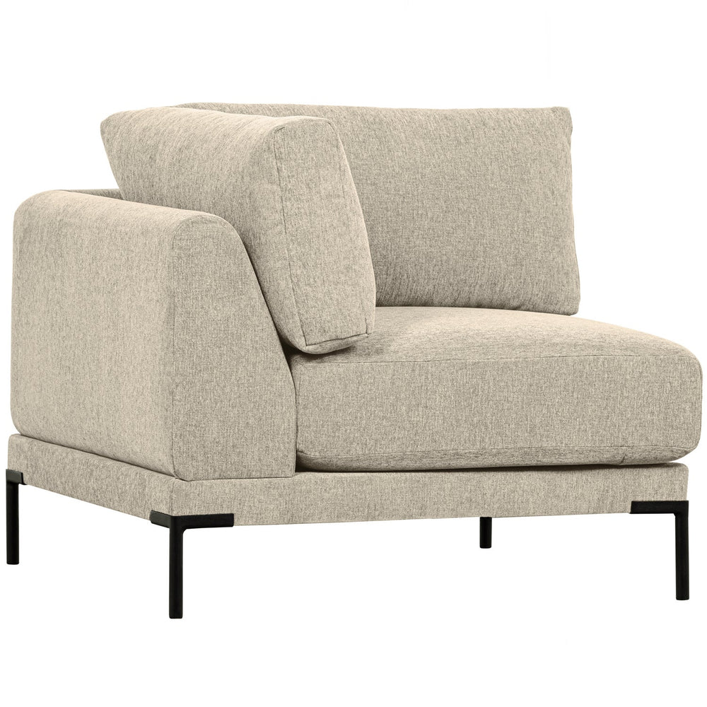 Corner element COUPLE, velvet, beige