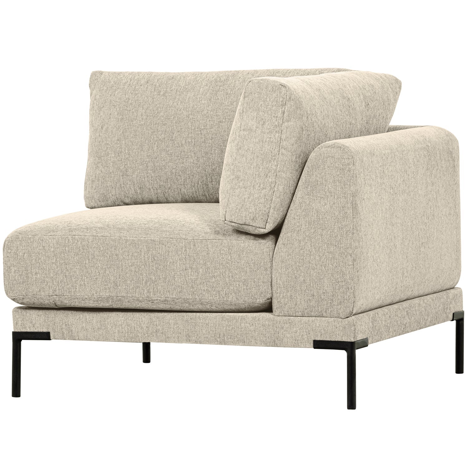Corner element COUPLE, velvet, beige