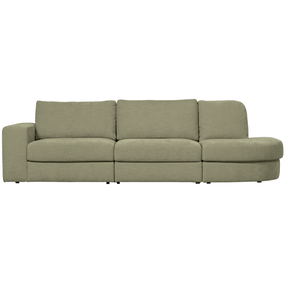 2 FAMILY, 5-vietų sofa, užapvalintas dešinysis kampas, žalia