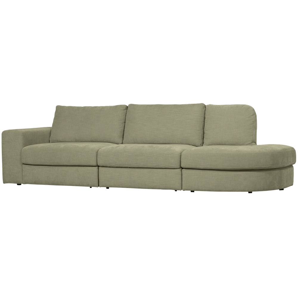 2 FAMILY, 5-vietų sofa, užapvalintas dešinysis kampas, žalia