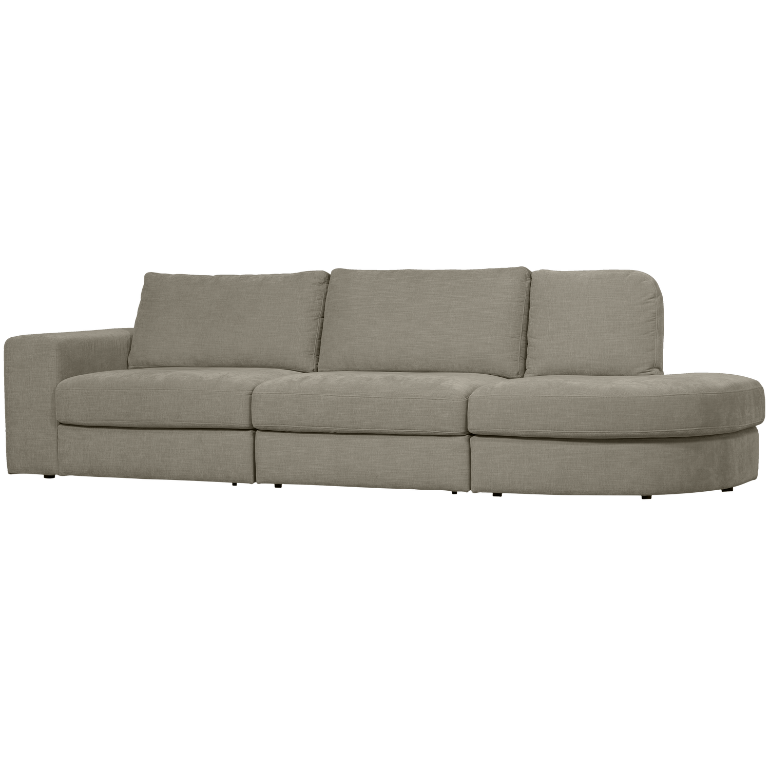 2 FAMILY, 5-vietų sofa, užapvalintas dešinysis kampas, šilta pilka