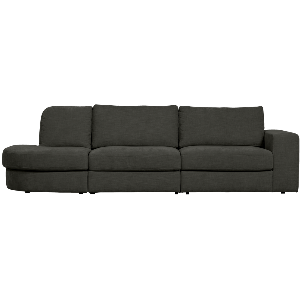 2 FAMILY, 5 vietų sofa, užapvalinta kairė, antracito spalva