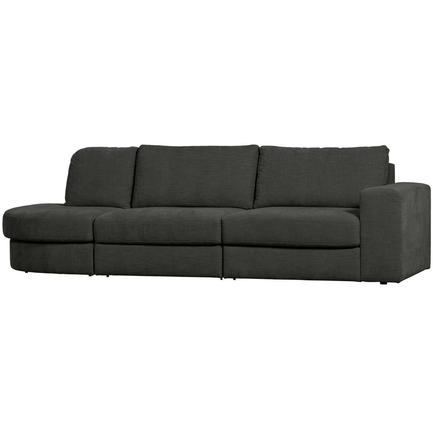 2 FAMILY, 5 vietų sofa, užapvalinta kairė, antracito spalva
