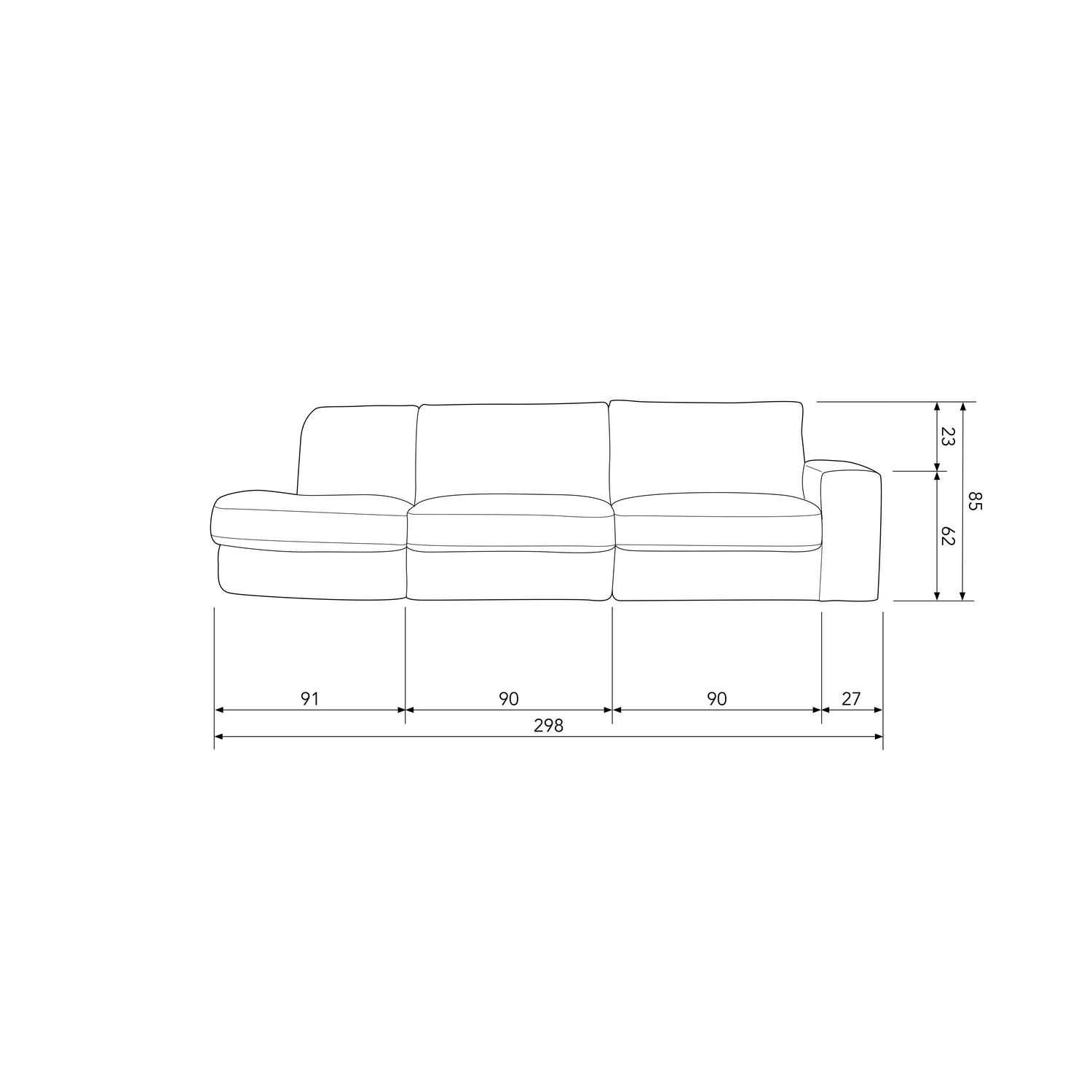 2 FAMILY, 5 vietų sofa, užapvalinta kairė, žalia