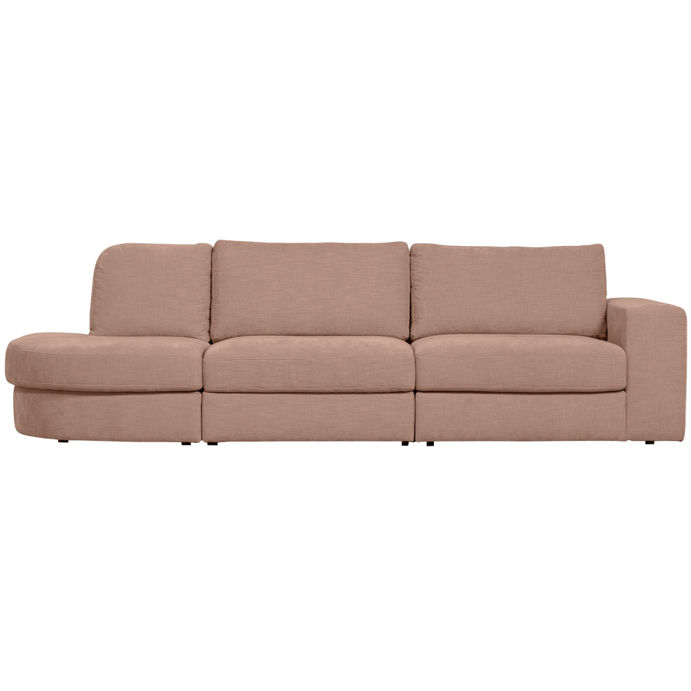 2 FAMILY, 5 vietų sofa, užapvalinta kairė, rožinė