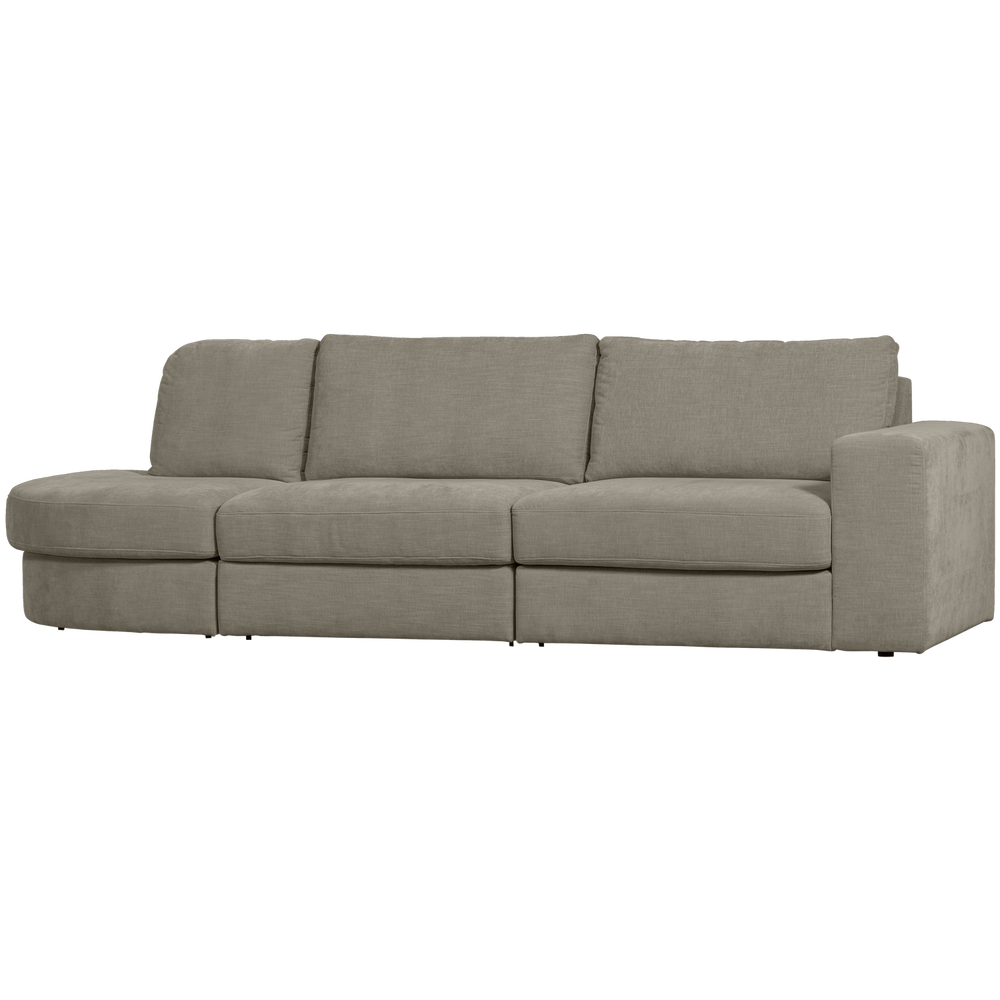 2 FAMILY, 5 vietų sofa, užapvalinta kairė, šiltai pilka