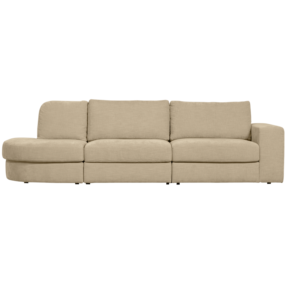 Sofa FAMILY 2.5-seater, rounded left side, beige color