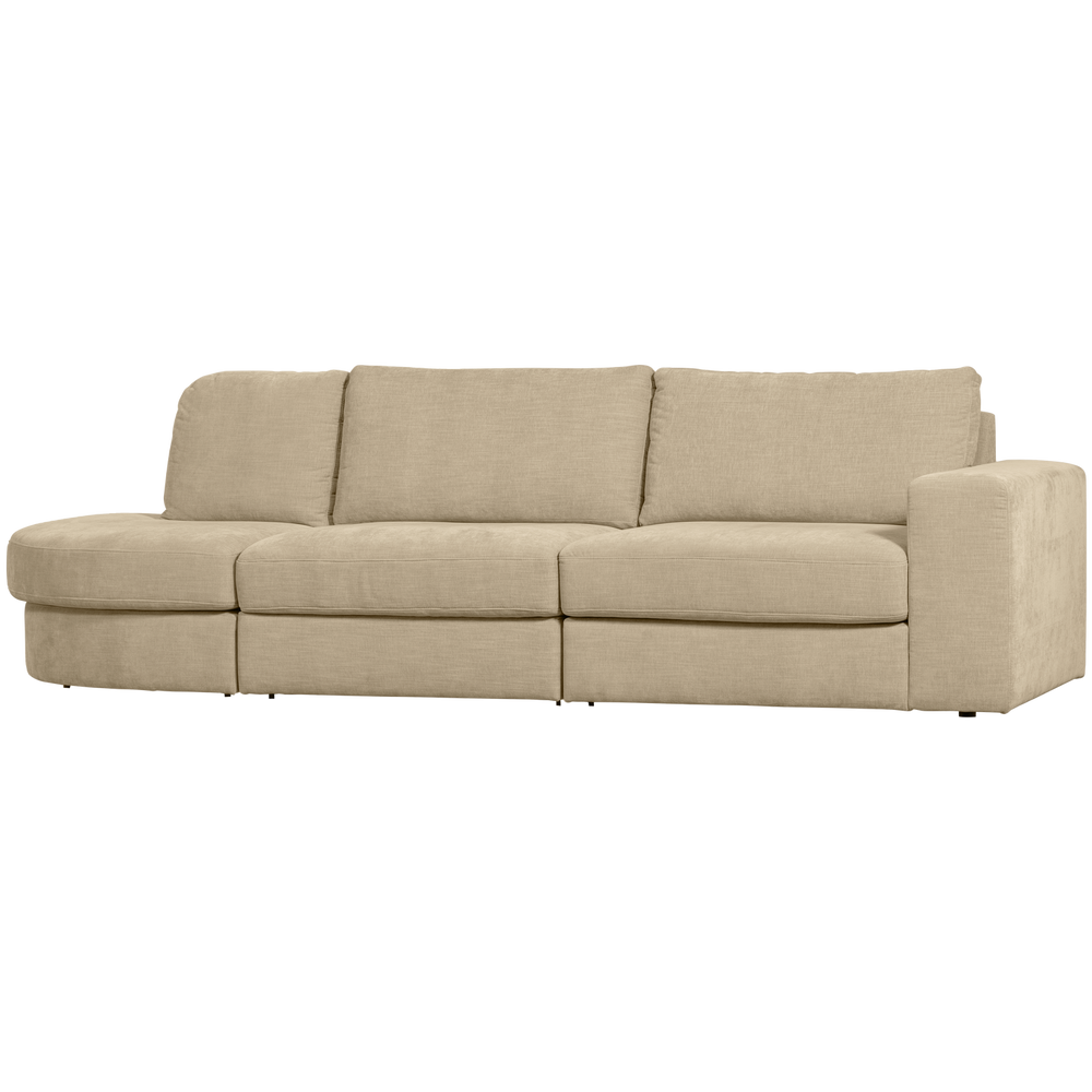 Sofa FAMILY 2.5-seater, rounded left side, beige color