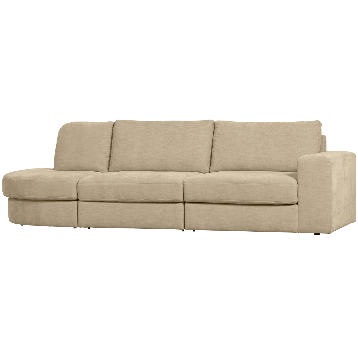 Sofa FAMILY 2,5 vietų, apvalinta kairė pusė, smėlio spalva