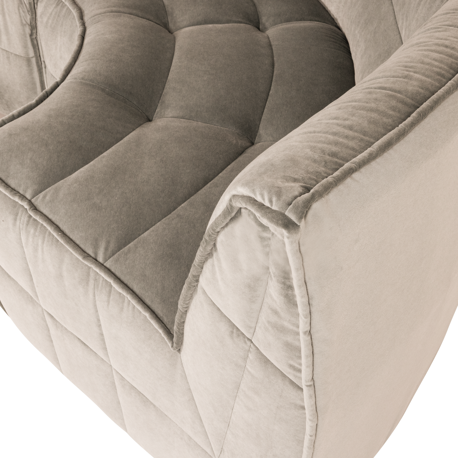 Stūra elements CLUSTER, samts silts taupe