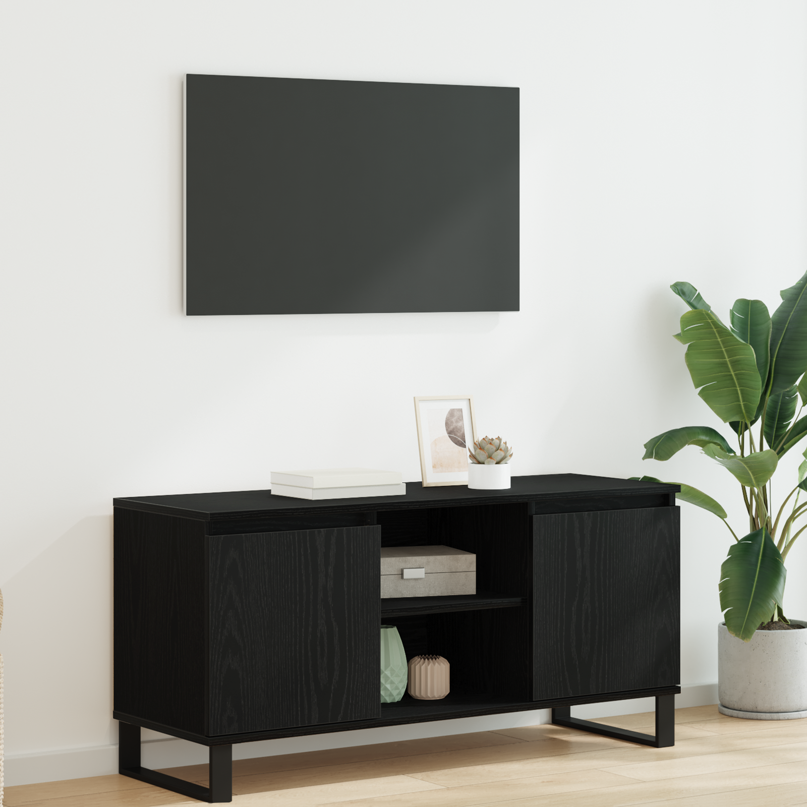 Televizoriaus spintelė Juodas ąžuolas 104 x 35 x 50 cm