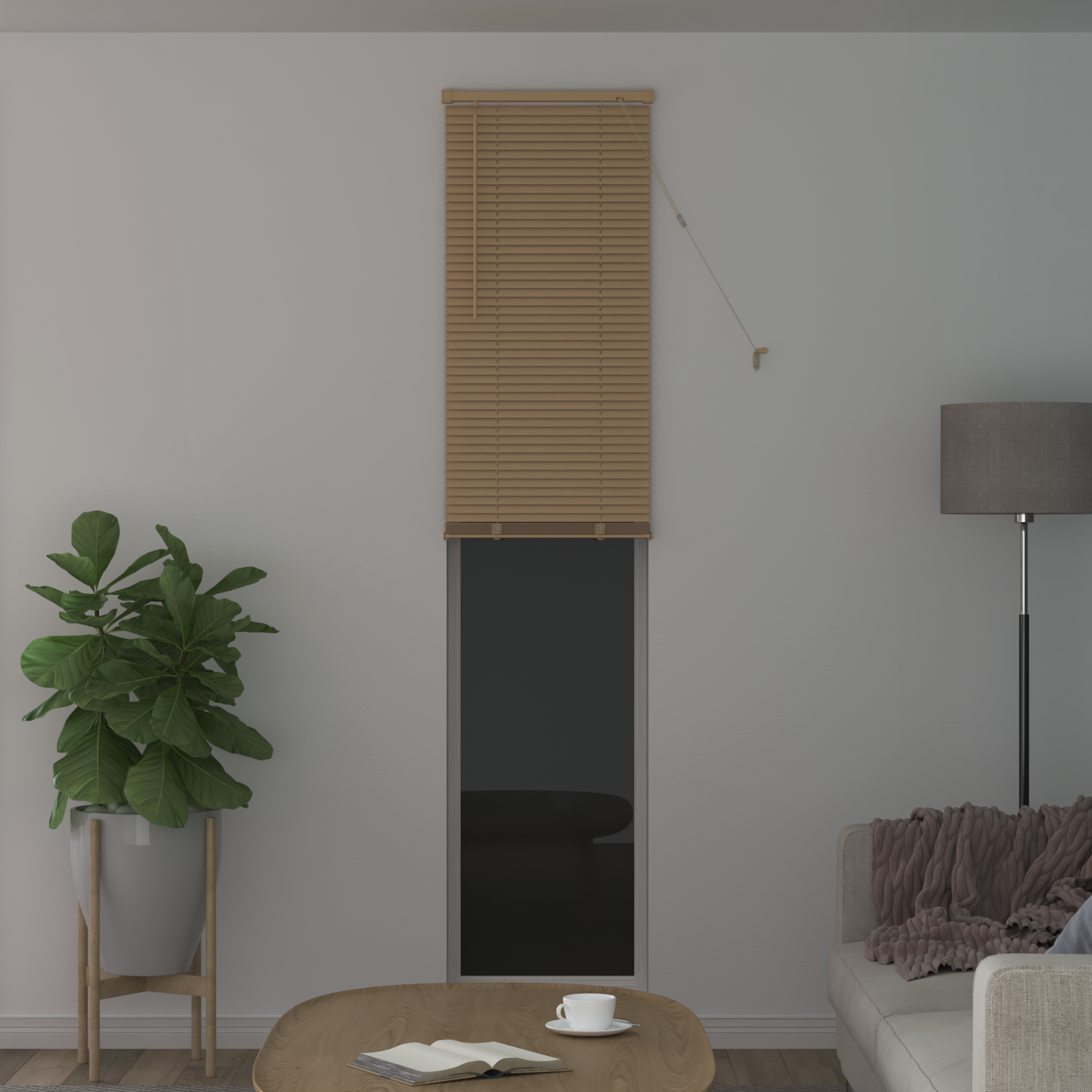 Venecijos žaliuzės Šviesiai ruda su raštu 213 x 50 cm PVC