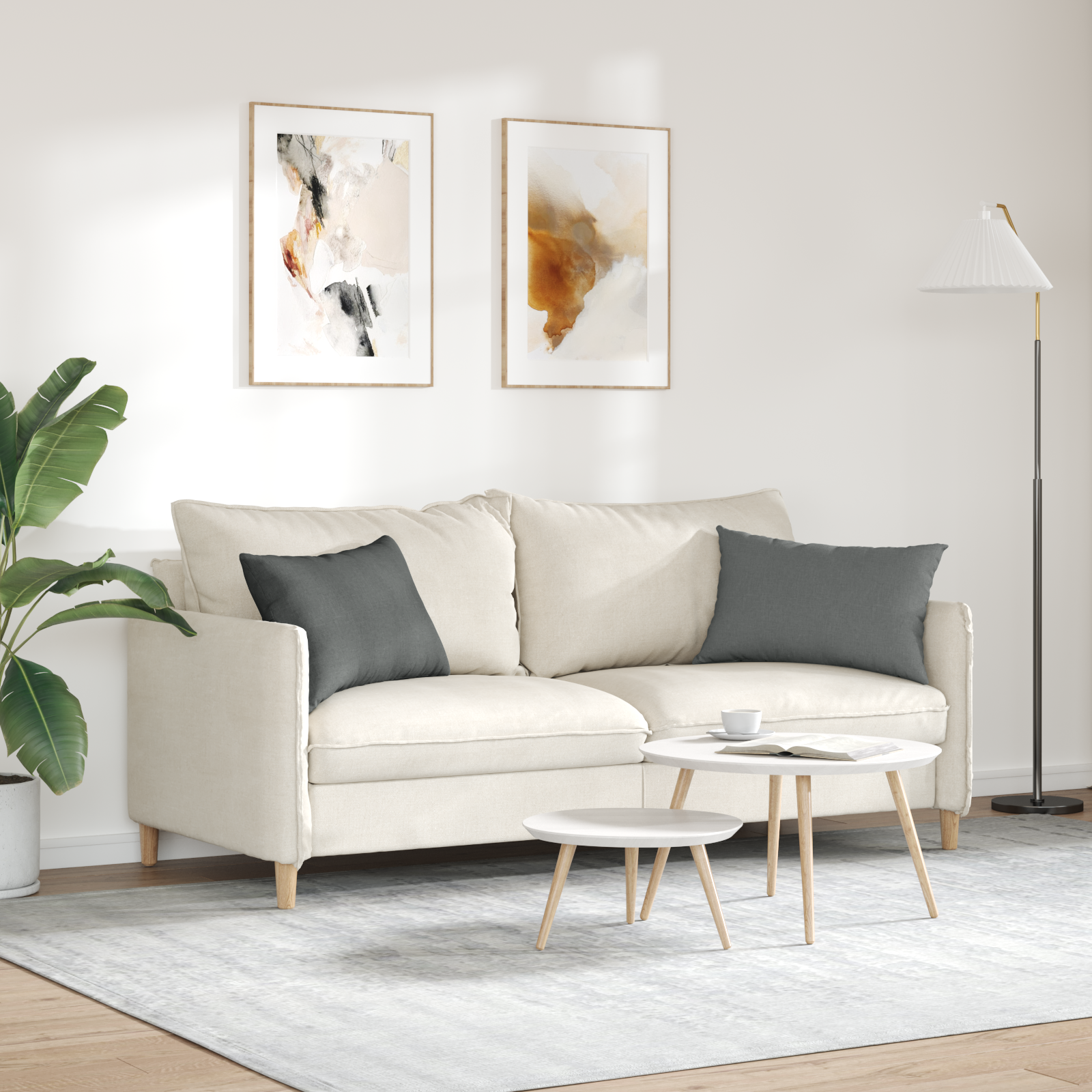 Sofa Pagalvės 2 pcs Tamsiai pilka 60 x 40 cm audinys