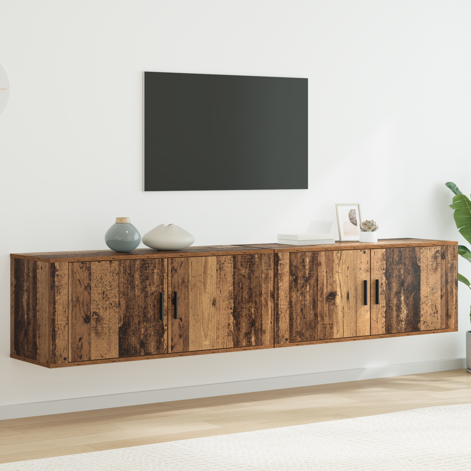 Wall TV cabinet set 2 pcs