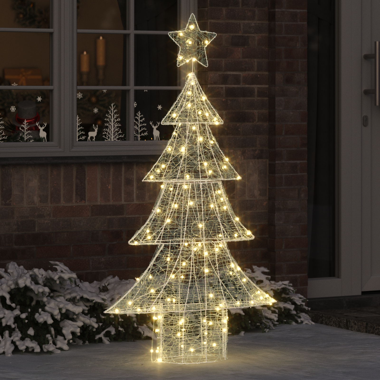 Kalėdų eglutė su 160 LED Šilta balta 150 cm Akrilas
