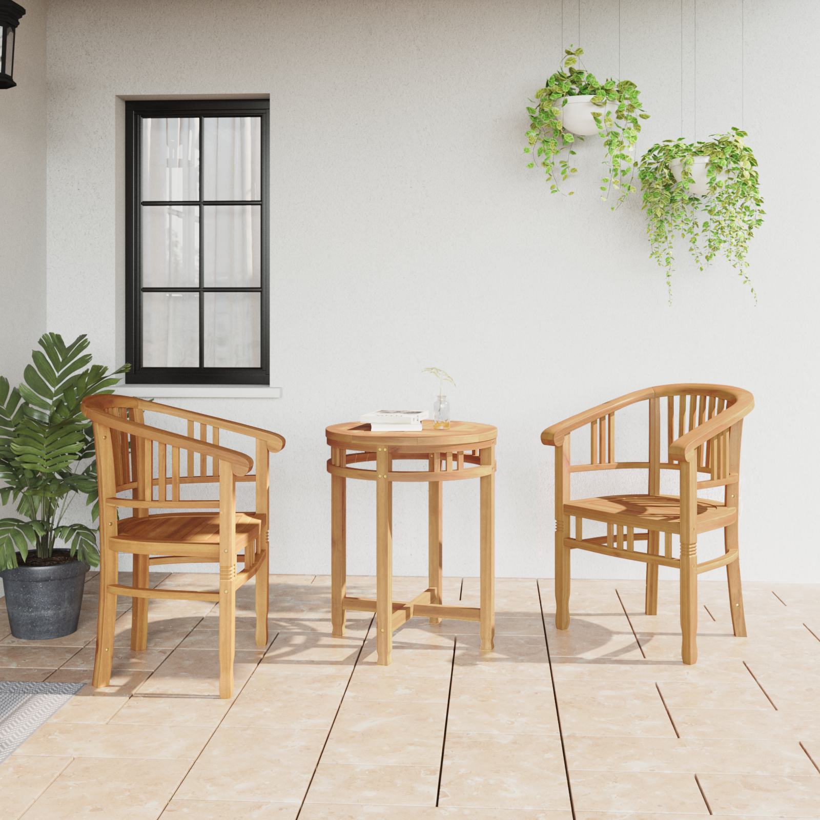 Kėdė 2 pcs Ruda 63 x 58 x 89 cm Kieto teka medžio