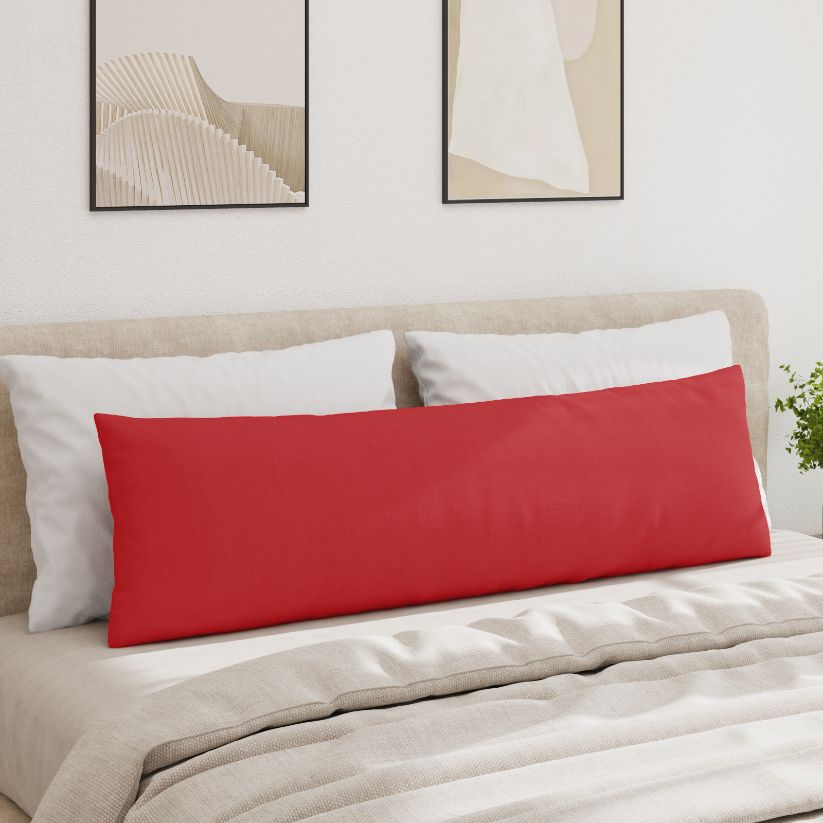 Sofa Pagalvės 2 pcs Raudona 145 x 40 cm audinys