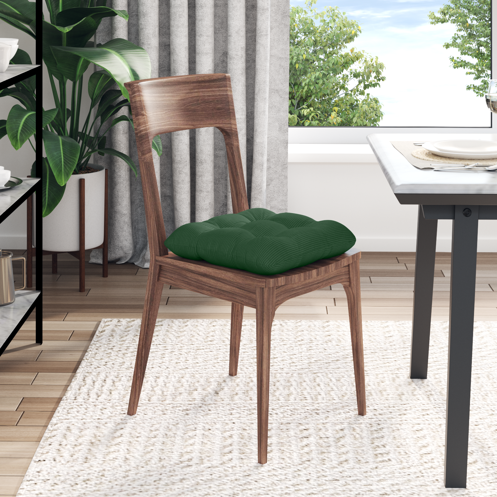 Sėdynių pagalvėlės 4 pcs Tamsiai žalia 40 x 40 cm