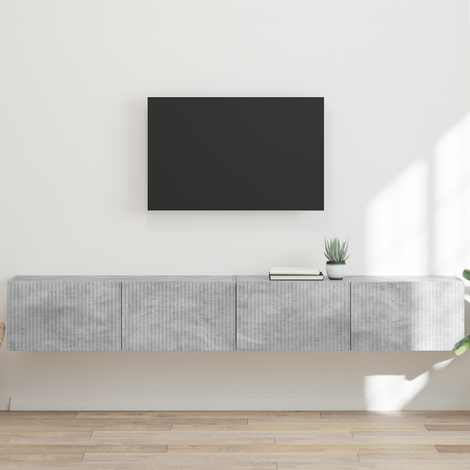 TV sieninė spintelė 2 pcs Betoninė 98 x 31 x 29,5 cm
