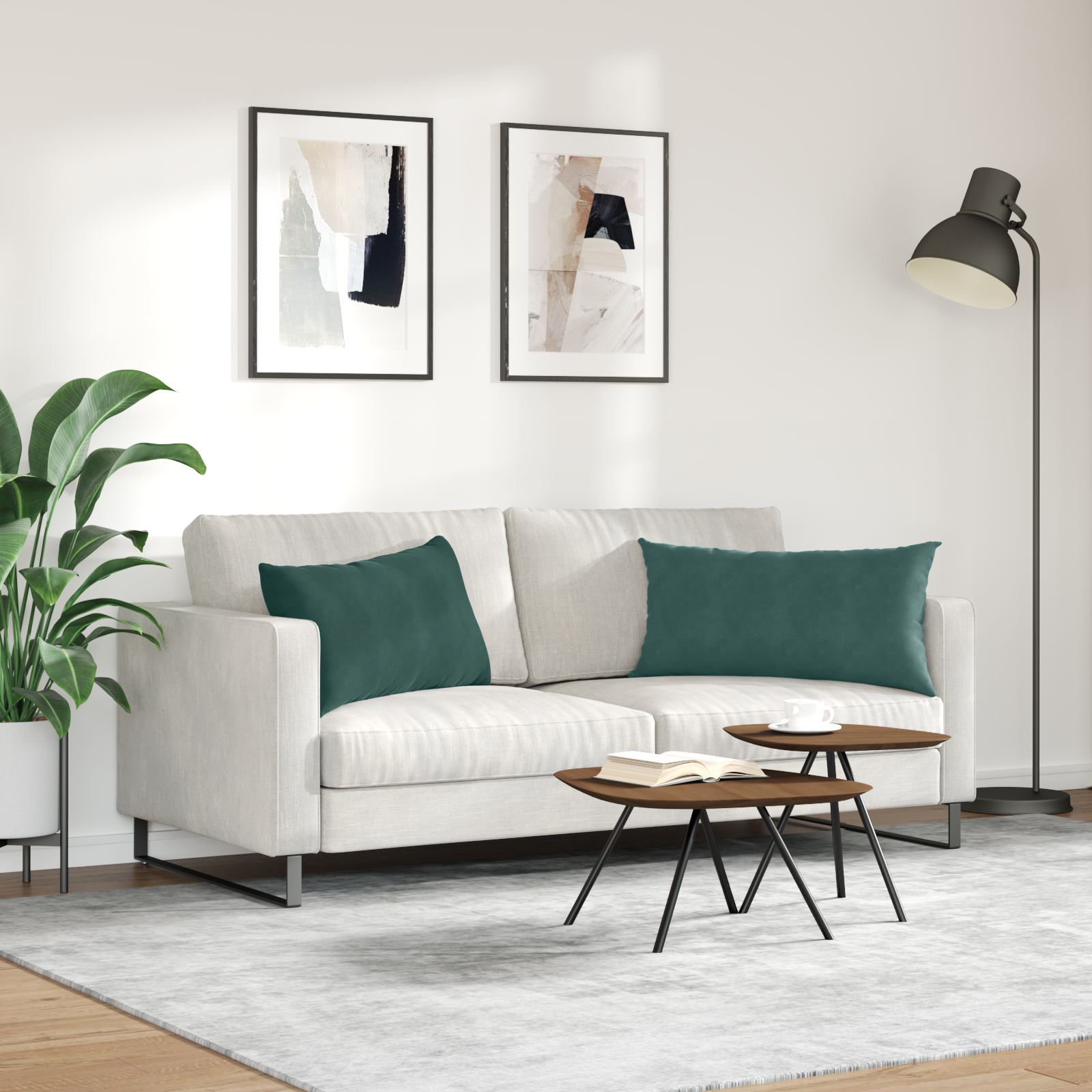 Sofa Pagalvės 2 pcs Tamsiai žalia 80 x 40 cm Kordūrinis audinys