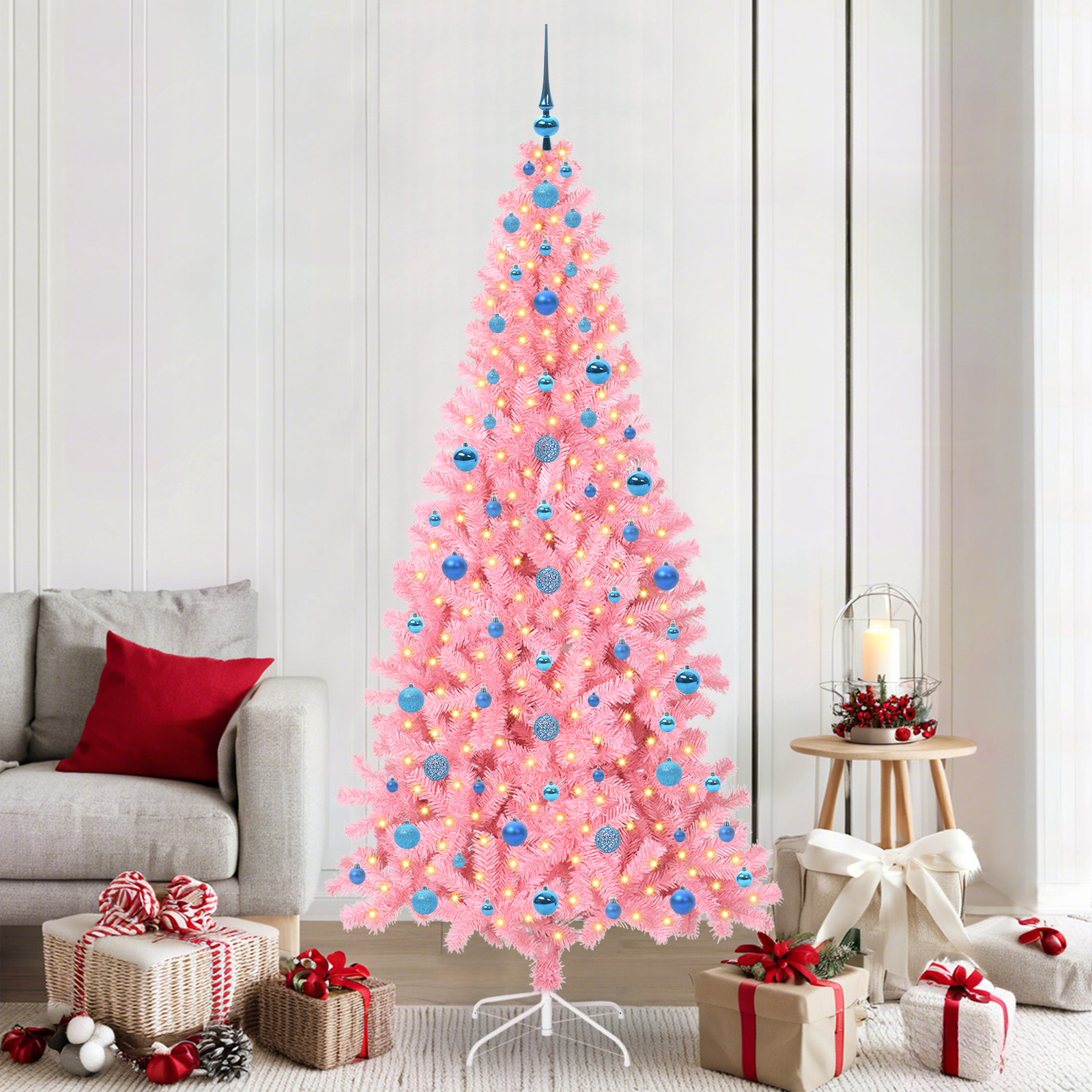 Kalėdų eglutė HORIZON AK, su 300 LED stovu Rožinė 210 cm.
