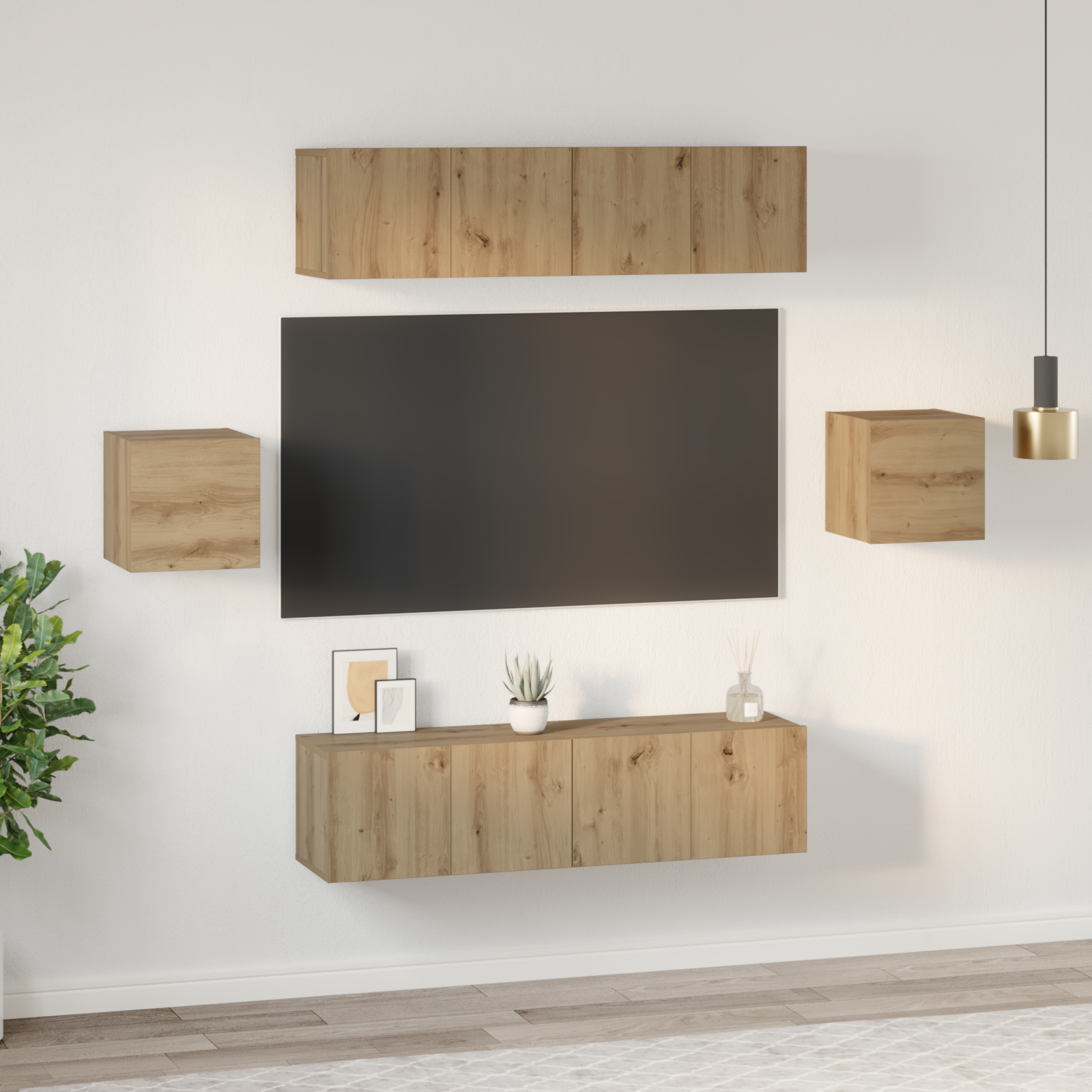 TV cabinet set 6 pcs Artisan oak