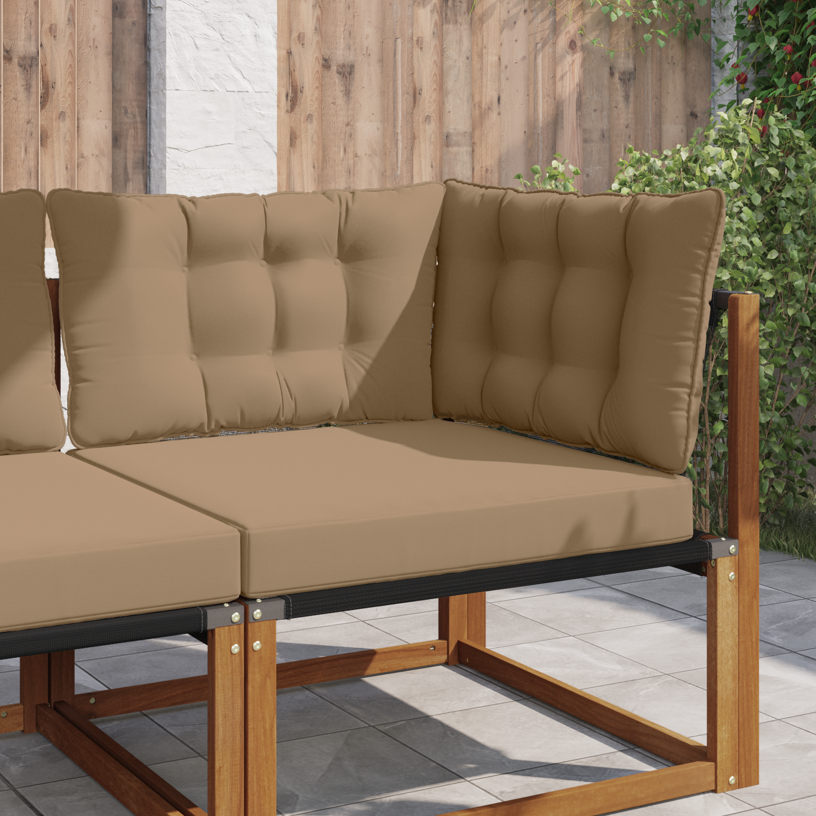 Lauko sofa pagalvėlė 3 pcs Taupe Poliesteris