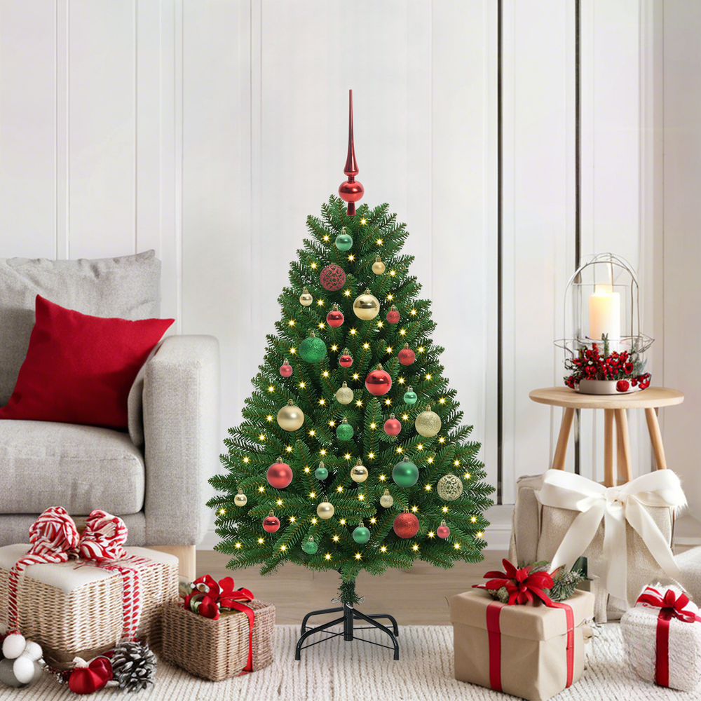 Artificial Christmas Tree with 150 LED Green 120 cm PVC and Metal