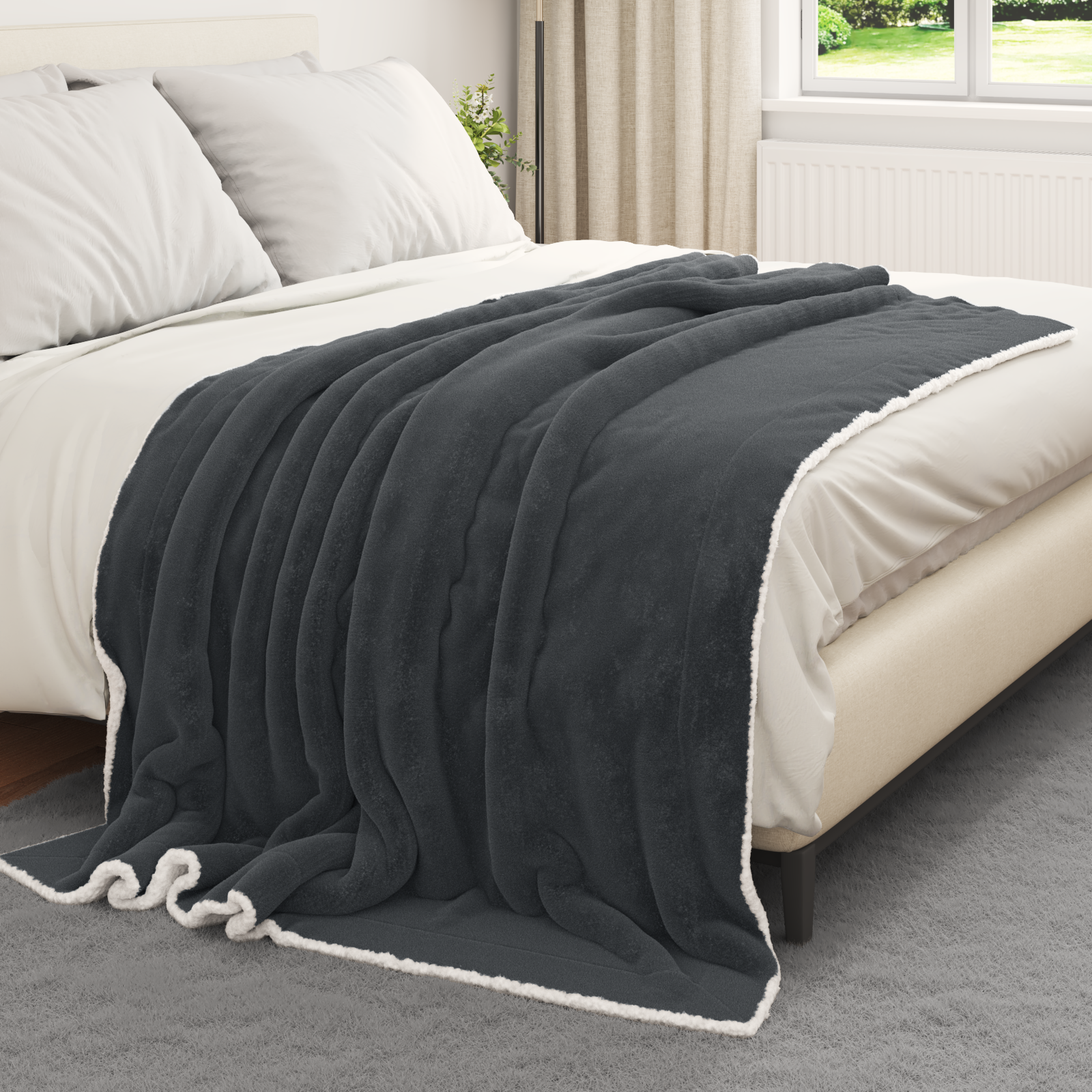 Apklotas Tamsiai pilka 150 x 200 cm Flysas