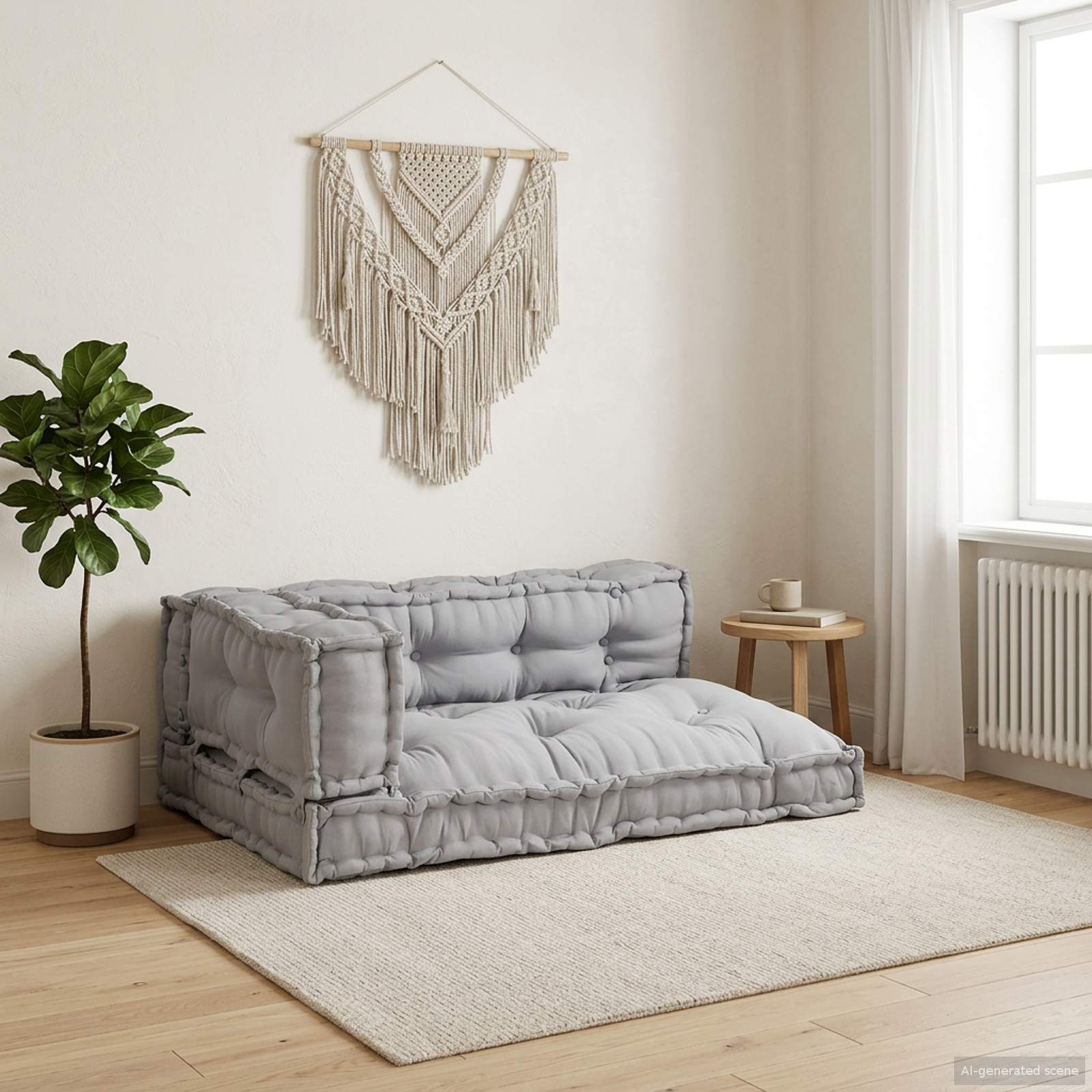 Modern Sofa Cushion Grey Fabric