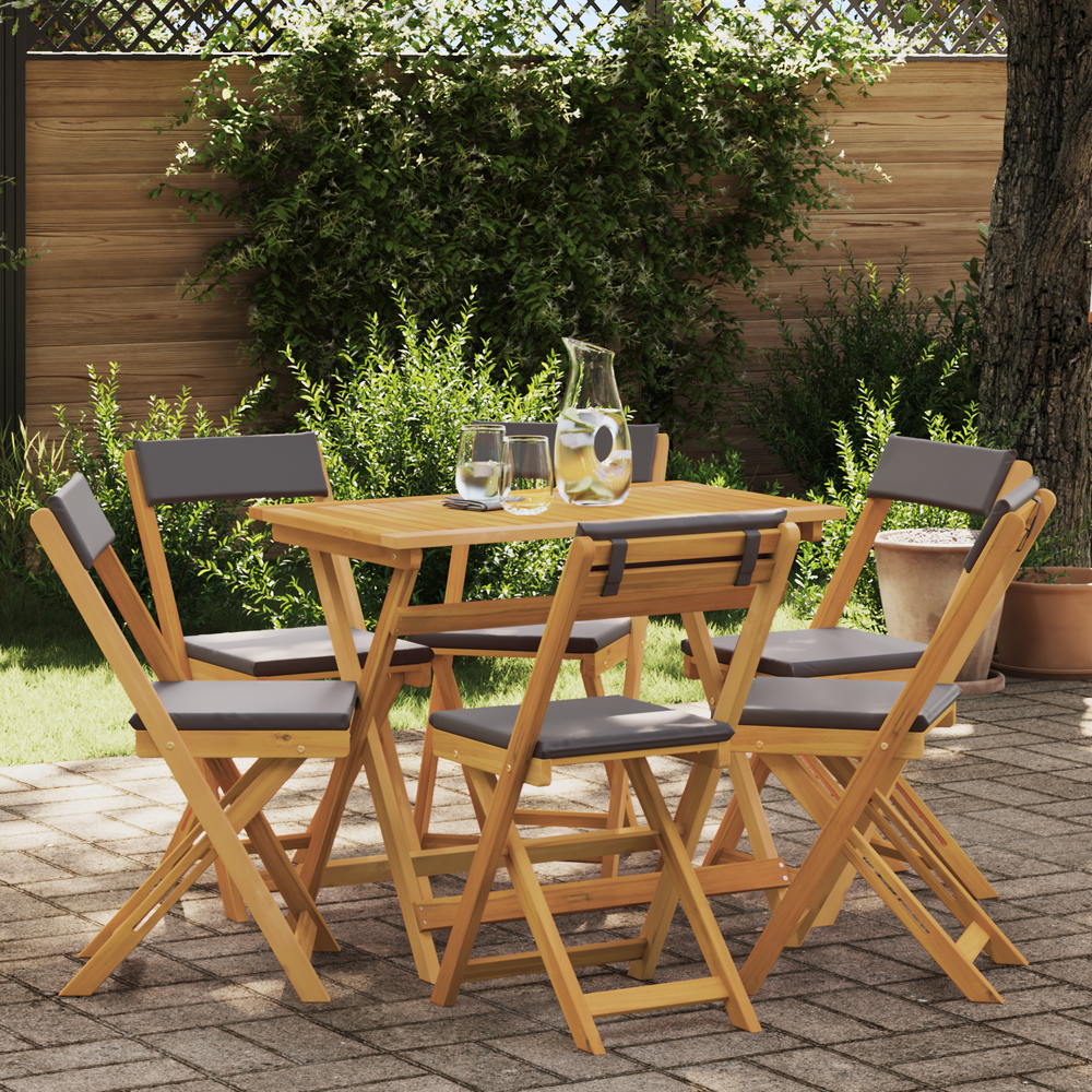 Lauko bistro kėdės 6 pcs Tamsiai pilka 40 x 53 x 80 cm