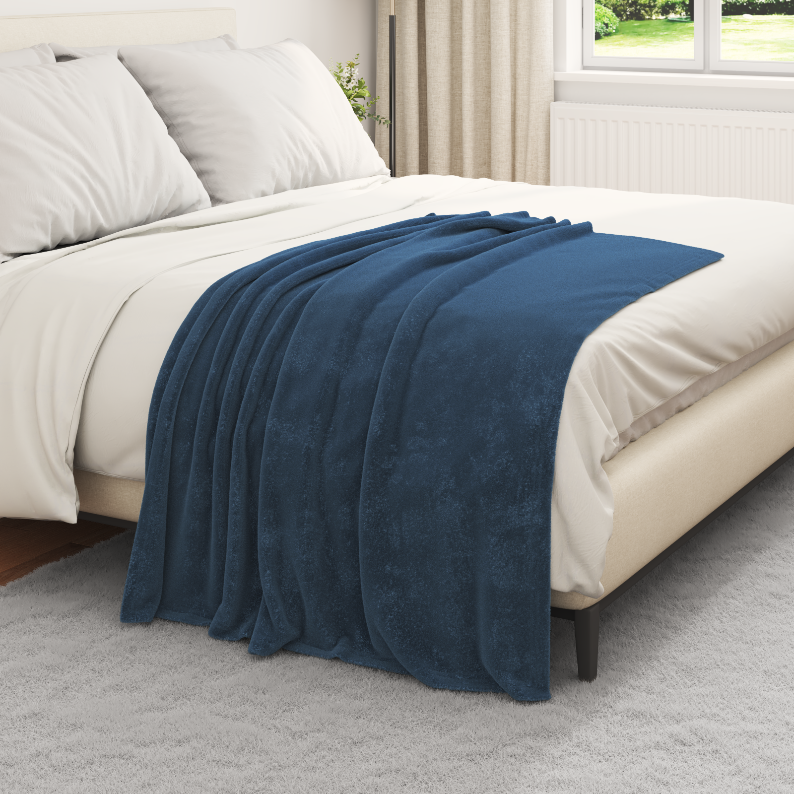 Mesti antklodės 6 pcs Jūrinė mėlyna 130 x 150 cm Flysas