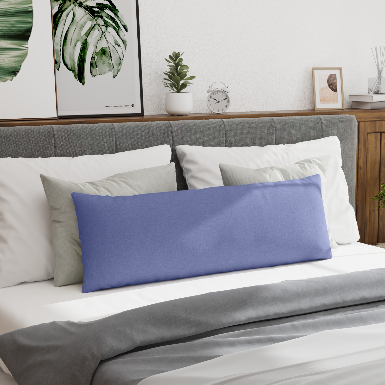 Sofa Pagalvės 2 pcs Mėlyna 120 x 40 cm audinys